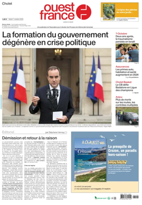 Cover of Ouest France (Cholet)
