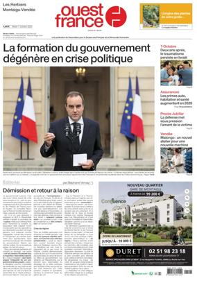 Cover of Ouest France (Les Herbiers / Montaigu)
