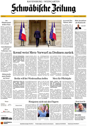 Cover of Schwaebische Zeitung (Ravensburg / Weingarten)