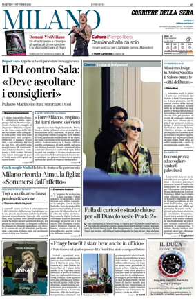 Cover of Corriere della Sera (Milano)