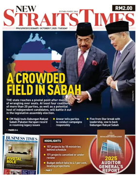 Cover of New Straits Times