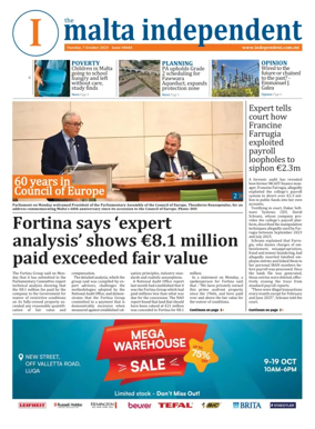 Cover of Malta Independent