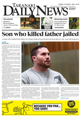 Cover of Taranaki Daily News