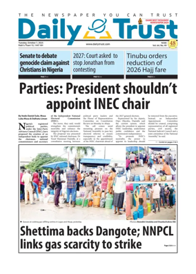 Cover of Daily Trust