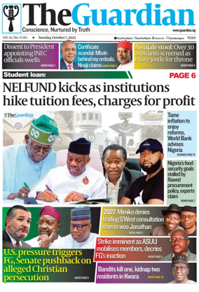 Cover of The Guardian Nigeria