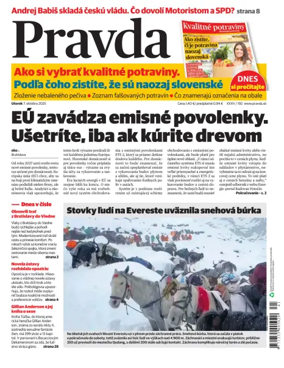 Cover of Pravda of Slovakia