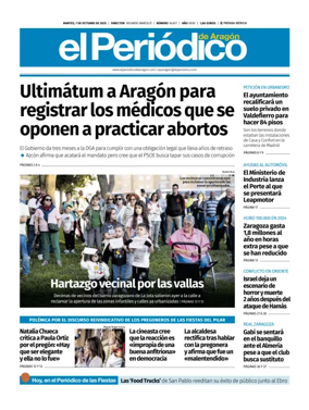 Cover of El Periódico Aragón