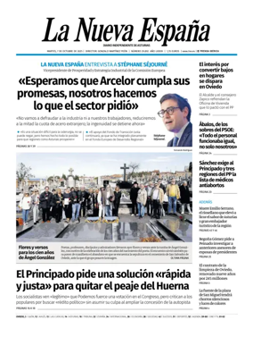 Cover of La Nueva España (Oviedo)