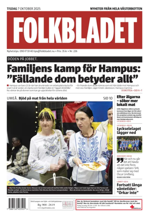 Cover of Folkbladet Västerbotten