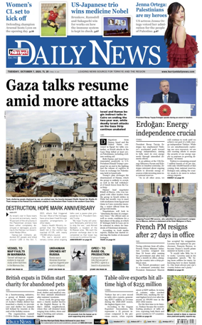 Cover of Hurriyet Daily News & Economic Review