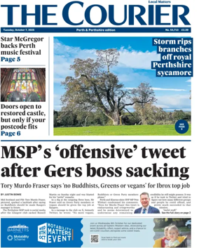 Cover of The Courier & Advertiser (Perth and Perthshire Edition)