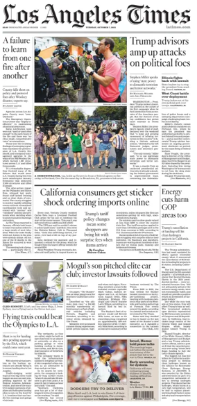 Cover of Los Angeles Times