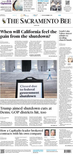 Cover of The Sacramento Bee