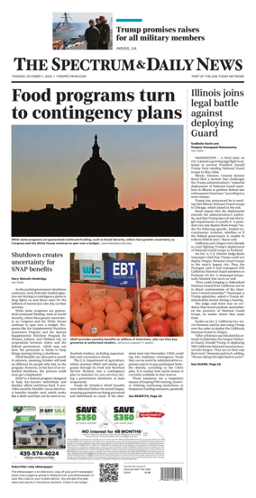 Cover of The Spectrum & Daily News