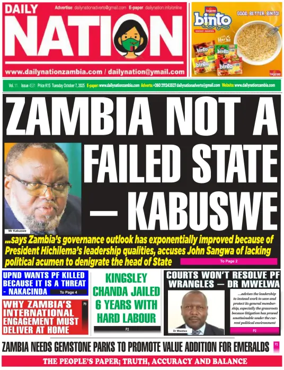 Cover of Daily Nation Newspaper