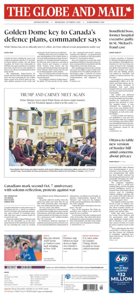 Cover of The Globe and Mail Metro (Ontario Edition)