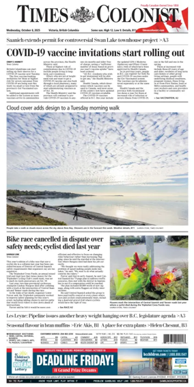Cover of Times Colonist
