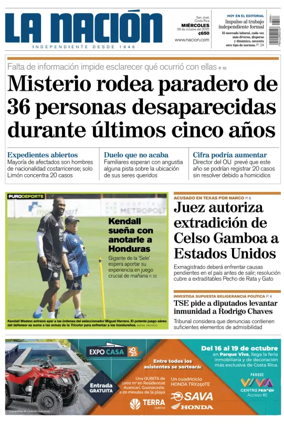 Cover of La Nacion (Costa Rica)
