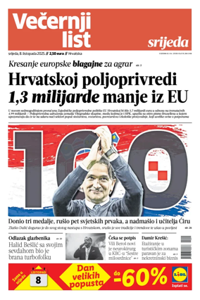 Cover of Vecernji list - Hrvatska