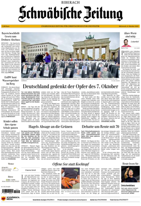 Cover of Schwaebische Zeitung (Biberach)