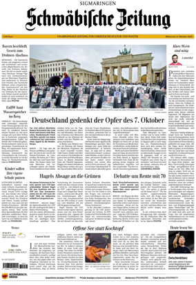 Cover of Schwaebische Zeitung (Sigmaringen)