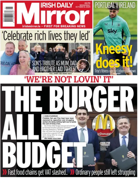 Cover of Irish Daily Mirror