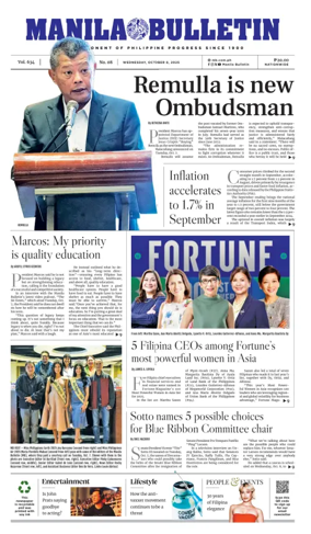 Cover of Manila Bulletin