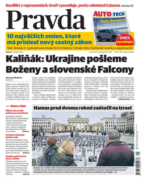 Cover of Pravda of Slovakia