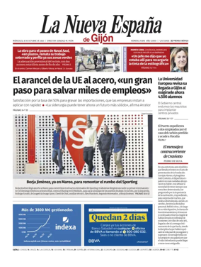 Cover of La Nueva España (Gijón)