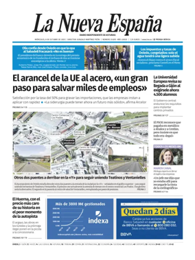 Cover of La Nueva España (Oviedo)