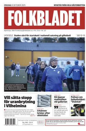 Cover of Folkbladet Västerbotten