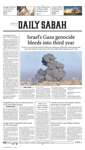 Cover of Daily Sabah (Turkey)