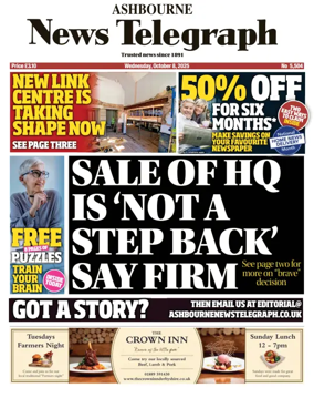 Cover of Ashbourne News Telegraph