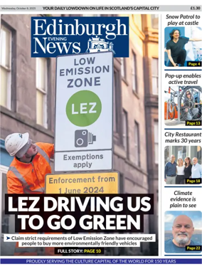 Cover of Edinburgh Evening News