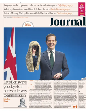 Cover of The Guardian e-paper Journal