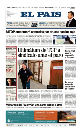 Cover of El Pais (Uruguay)