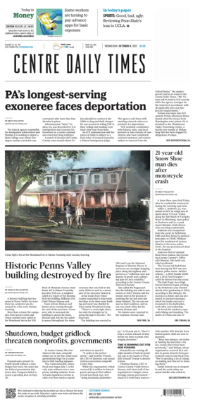 Cover of Centre Daily Times