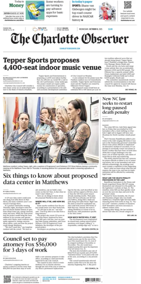 Cover of The Charlotte Observer