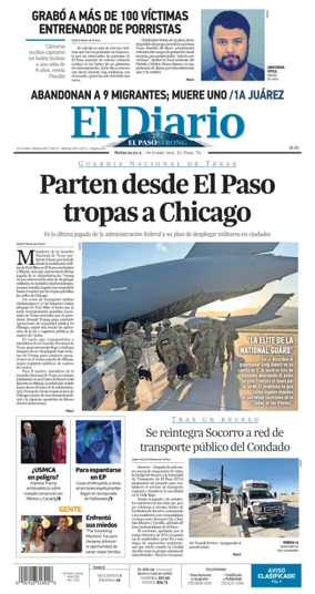 Cover of El Diario de El Paso