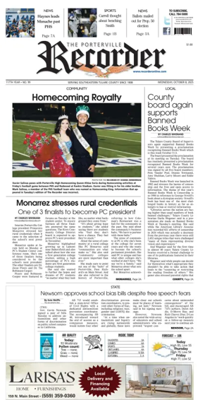 Cover of Porterville Recorder