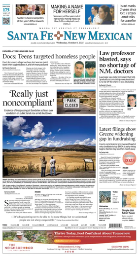 Cover of Santa Fe New Mexican
