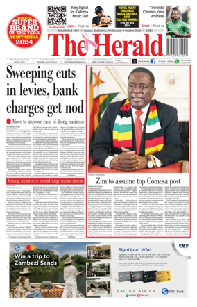 Cover of The Herald (Zimbabwe)