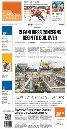 Cover of Edmonton Journal