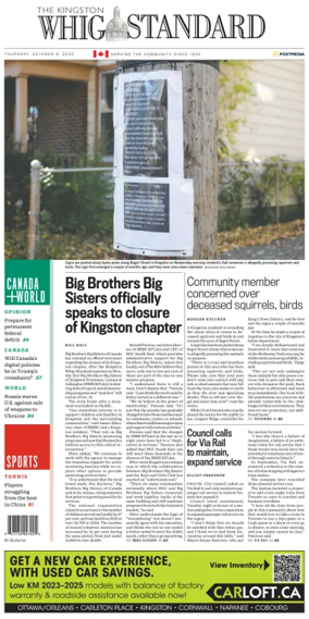 Cover of Kingston Whig-Standard