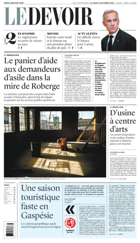 Cover of Le Devoir