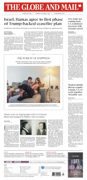 Cover of The Globe and Mail (Alberta Edition)