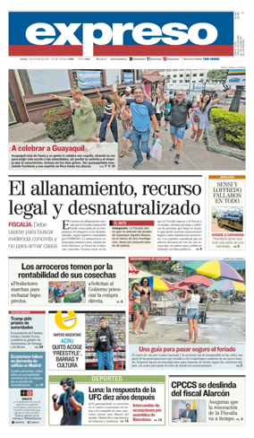 Cover of Diario Expreso