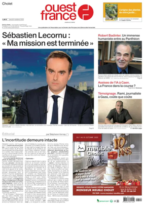 Cover of Ouest France (Cholet)