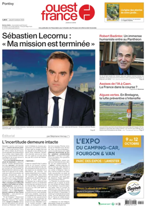 Cover of Ouest France (Pontivy)