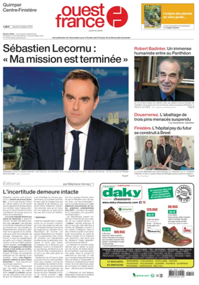 Cover of Ouest France (Quimper)